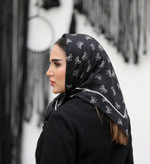 مینی اسکارف مشکی طرحدار