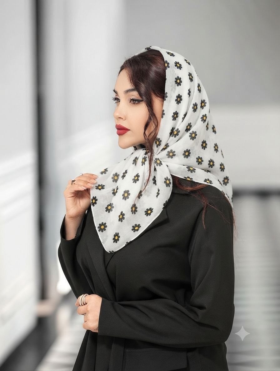 روسری مینی اسکارف طرح بابونه